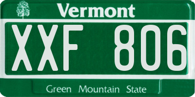 VT license plate XXF806
