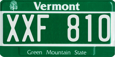 VT license plate XXF810