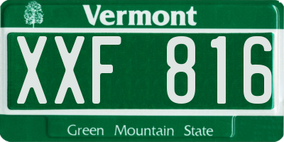 VT license plate XXF816