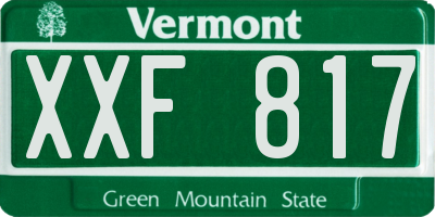 VT license plate XXF817