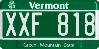 VT license plate XXF818