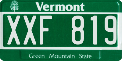 VT license plate XXF819