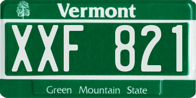 VT license plate XXF821