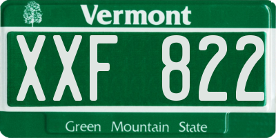 VT license plate XXF822