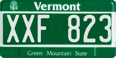 VT license plate XXF823