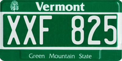 VT license plate XXF825