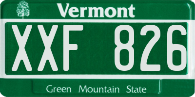 VT license plate XXF826