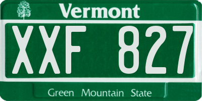 VT license plate XXF827