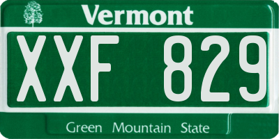VT license plate XXF829