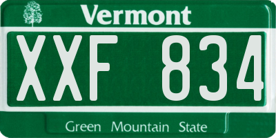 VT license plate XXF834