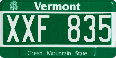 VT license plate XXF835
