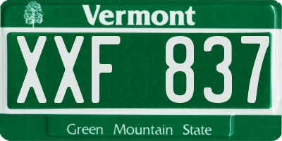 VT license plate XXF837