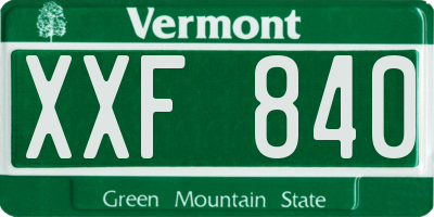 VT license plate XXF840