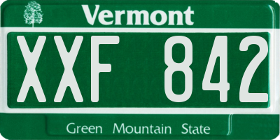VT license plate XXF842