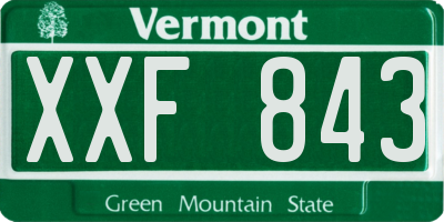 VT license plate XXF843