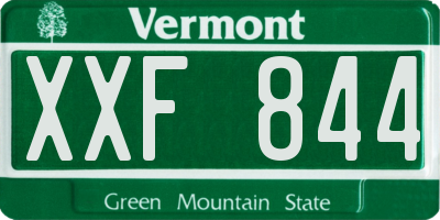 VT license plate XXF844