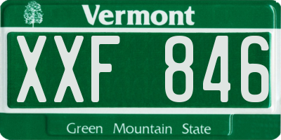 VT license plate XXF846