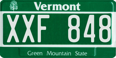 VT license plate XXF848