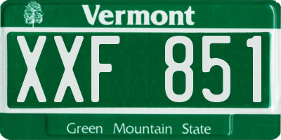 VT license plate XXF851