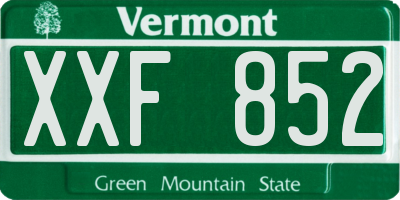 VT license plate XXF852