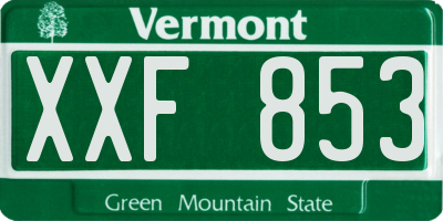 VT license plate XXF853