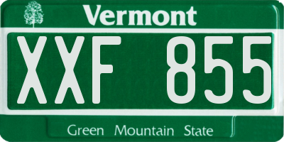 VT license plate XXF855