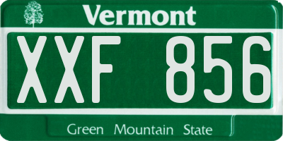 VT license plate XXF856
