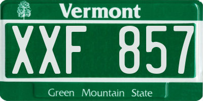 VT license plate XXF857