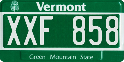 VT license plate XXF858