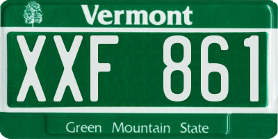 VT license plate XXF861