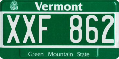 VT license plate XXF862