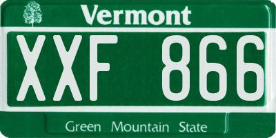 VT license plate XXF866