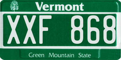 VT license plate XXF868