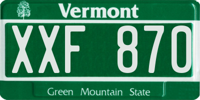 VT license plate XXF870
