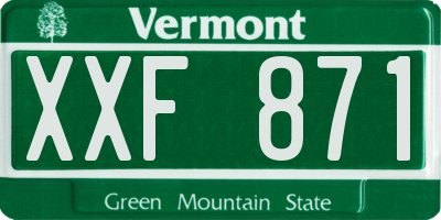 VT license plate XXF871