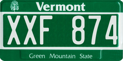 VT license plate XXF874