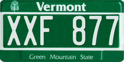 VT license plate XXF877