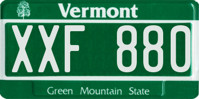 VT license plate XXF880