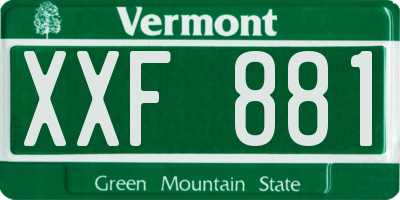 VT license plate XXF881