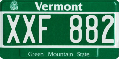 VT license plate XXF882