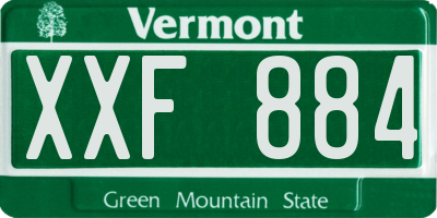 VT license plate XXF884