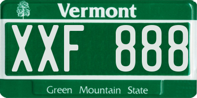 VT license plate XXF888