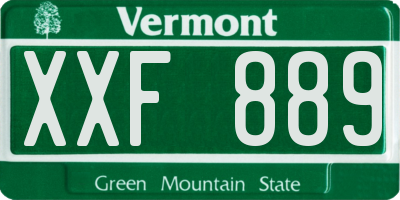 VT license plate XXF889