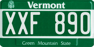VT license plate XXF890