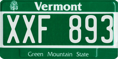 VT license plate XXF893