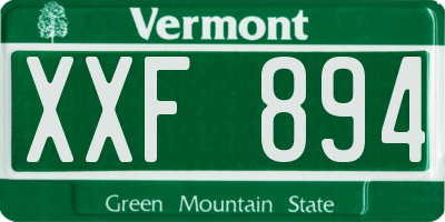 VT license plate XXF894