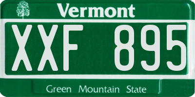 VT license plate XXF895