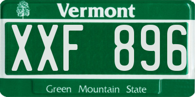 VT license plate XXF896