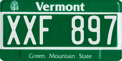 VT license plate XXF897