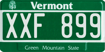 VT license plate XXF899
